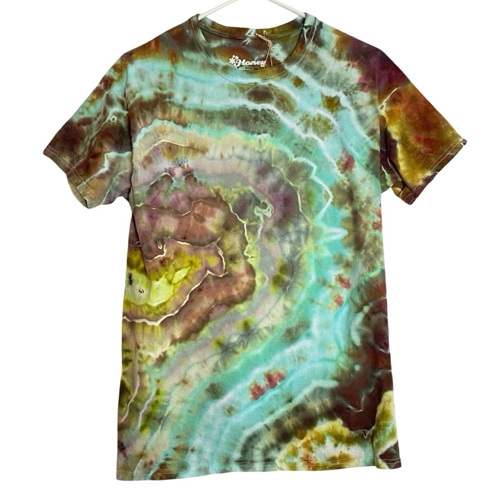 Handmade Geode Tie Dye Tee Tshirt Mens Size Medium Unisex Crewneck Cotton Multi